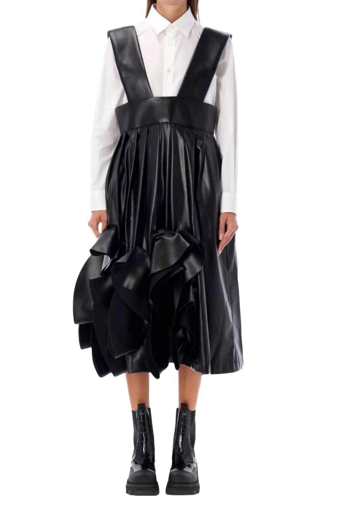 Frill Pleather Pinafore