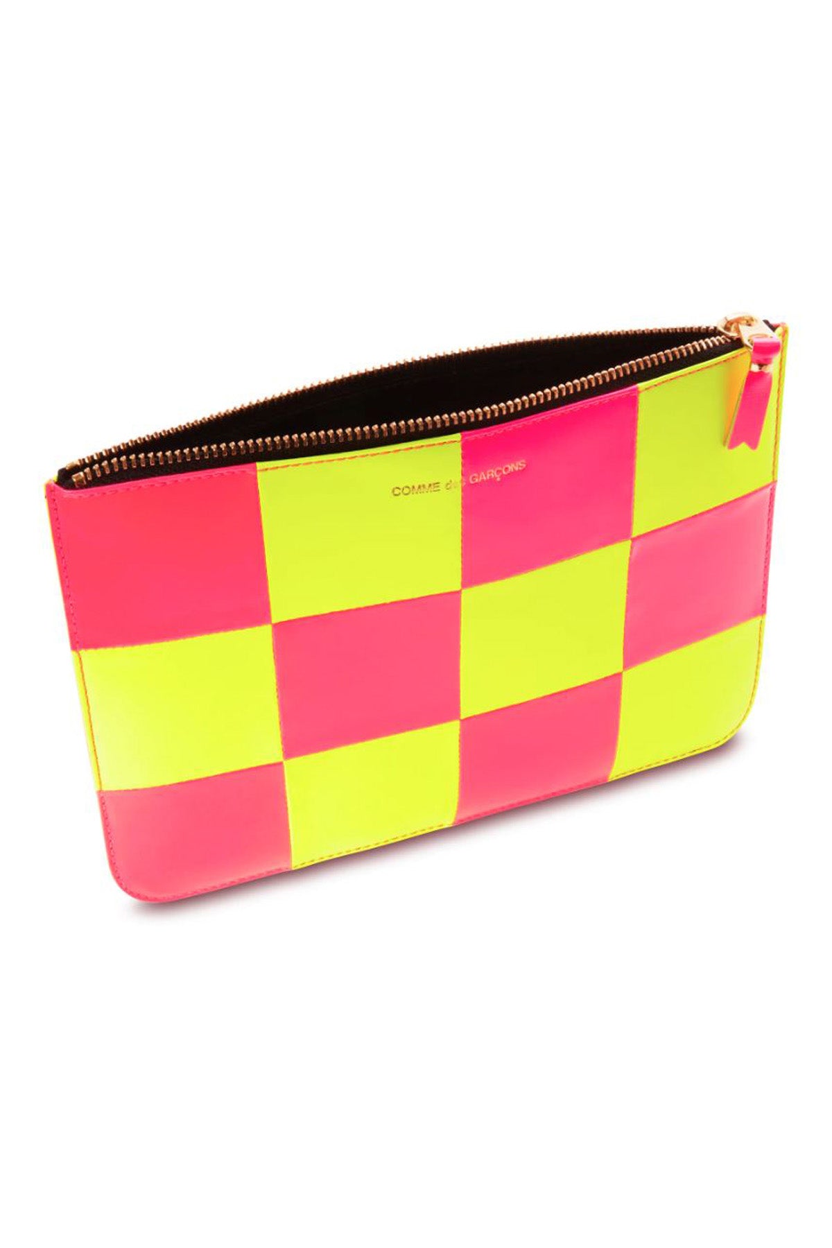 Fluro Squares Zip Purse - Large