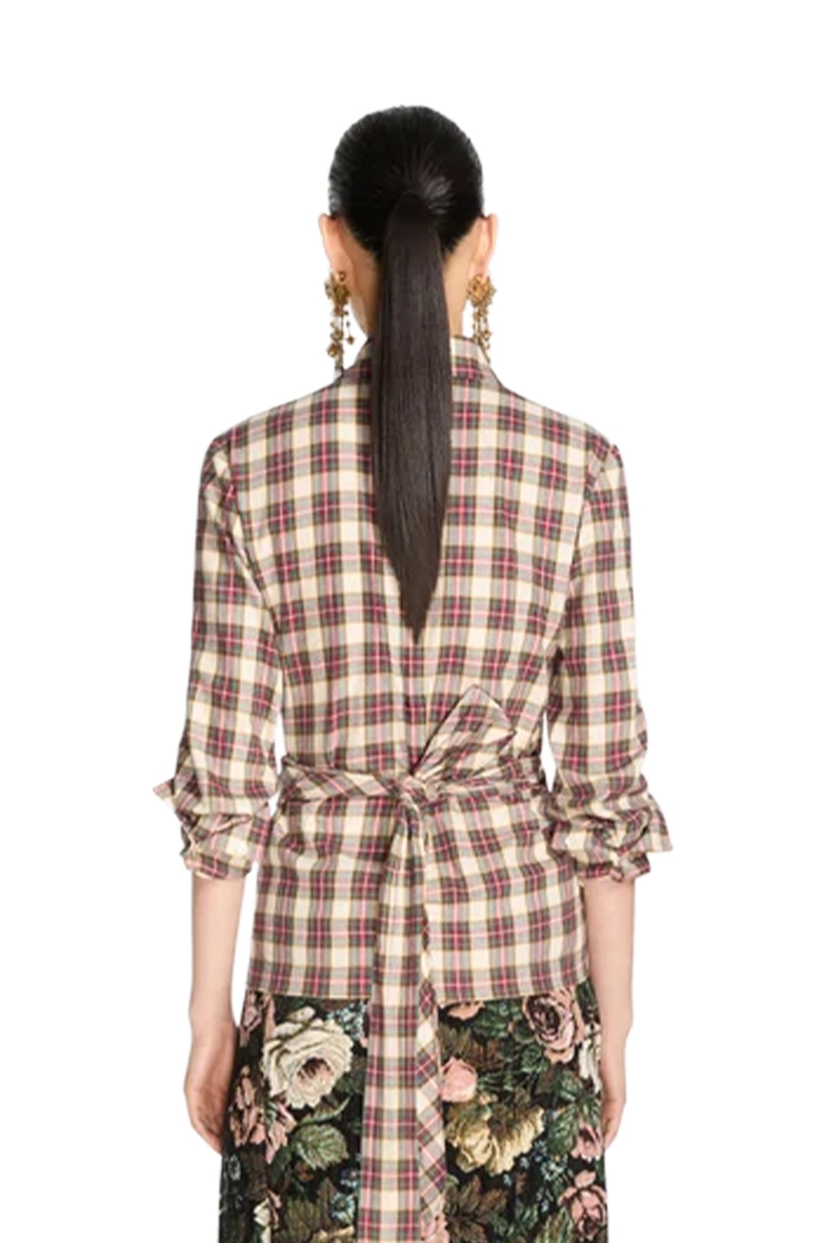Cadea Plaid Wrap Shirt
