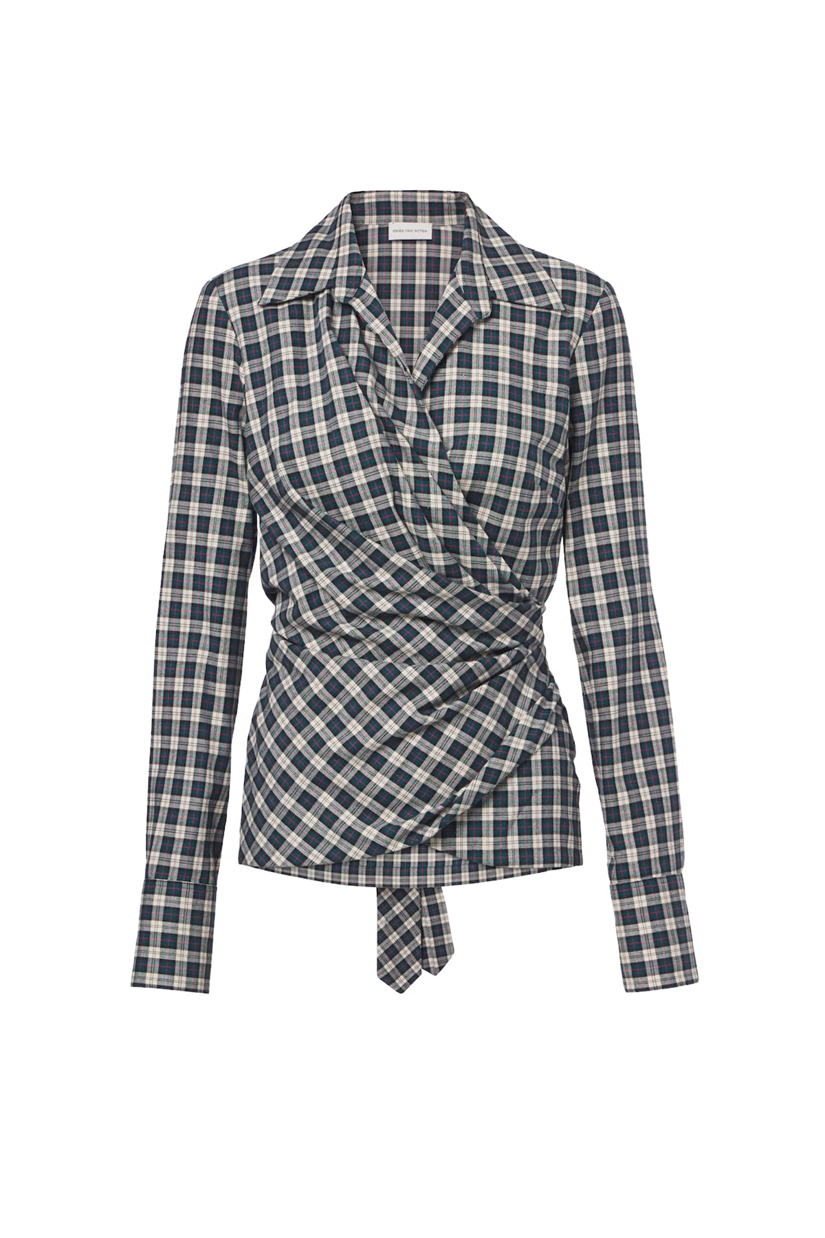Cadea Plaid Wrap Shirt