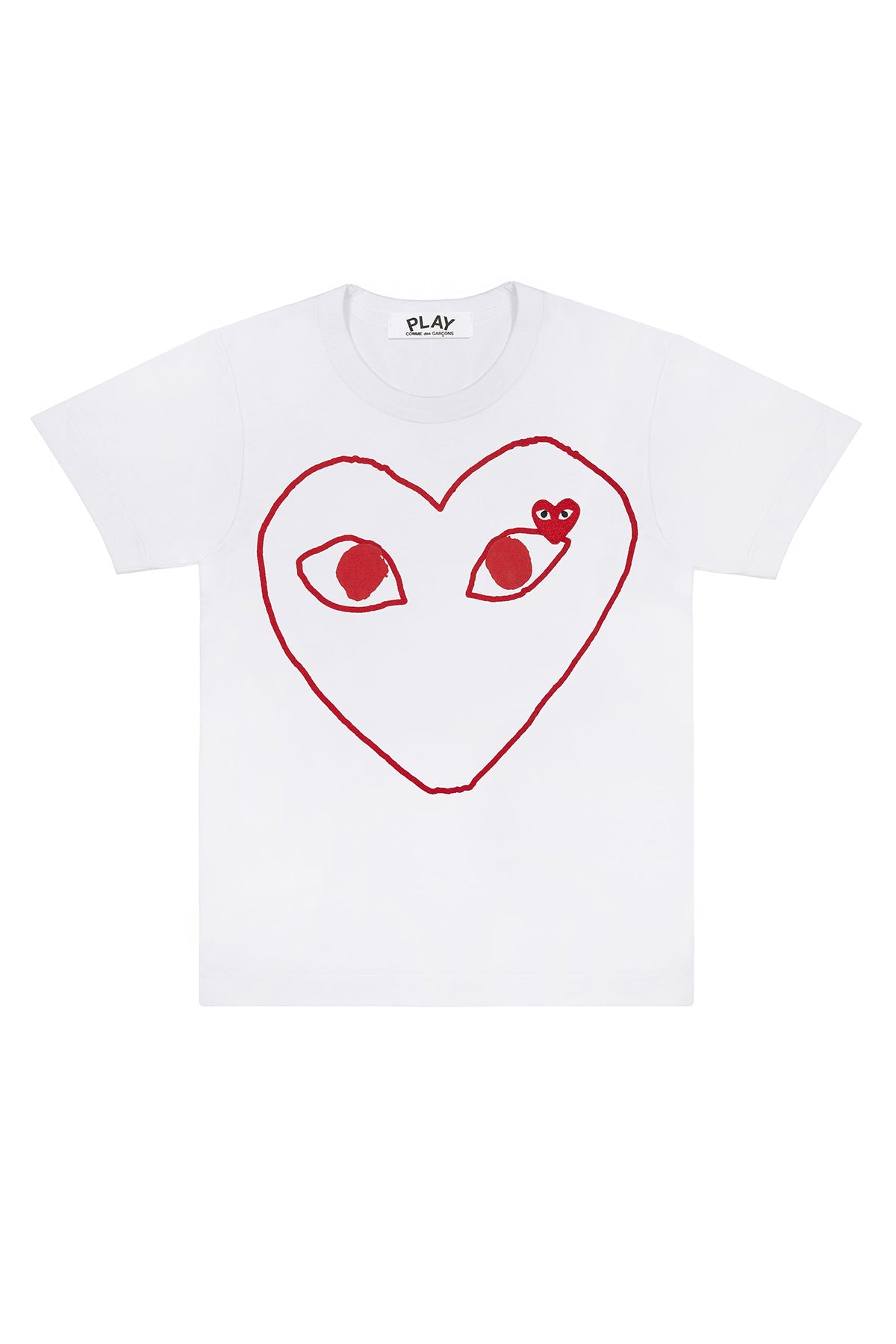 Mens Tee - Outline Red Heart