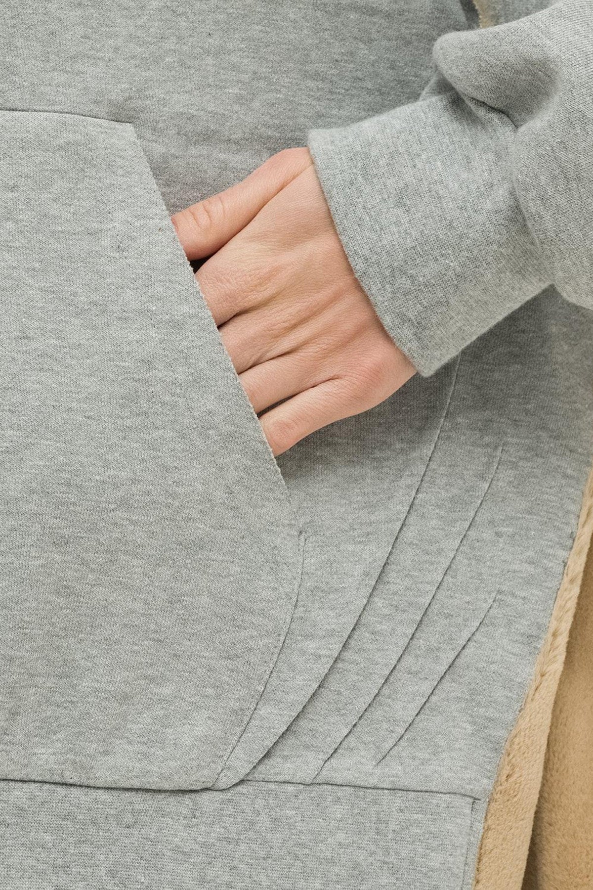 Bonded Fur Trim Zip Hoodie