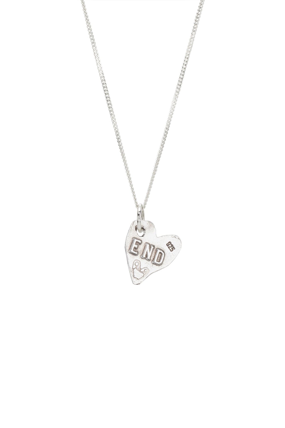 End Heart Charm Necklace