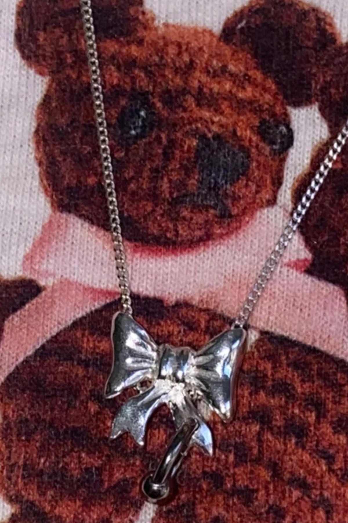 Pierced Baby Bow Necklace