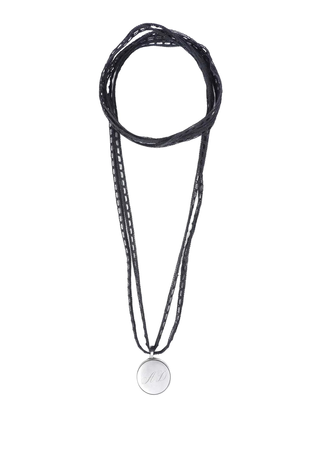 Monogram Pendant with Lace Ribbon