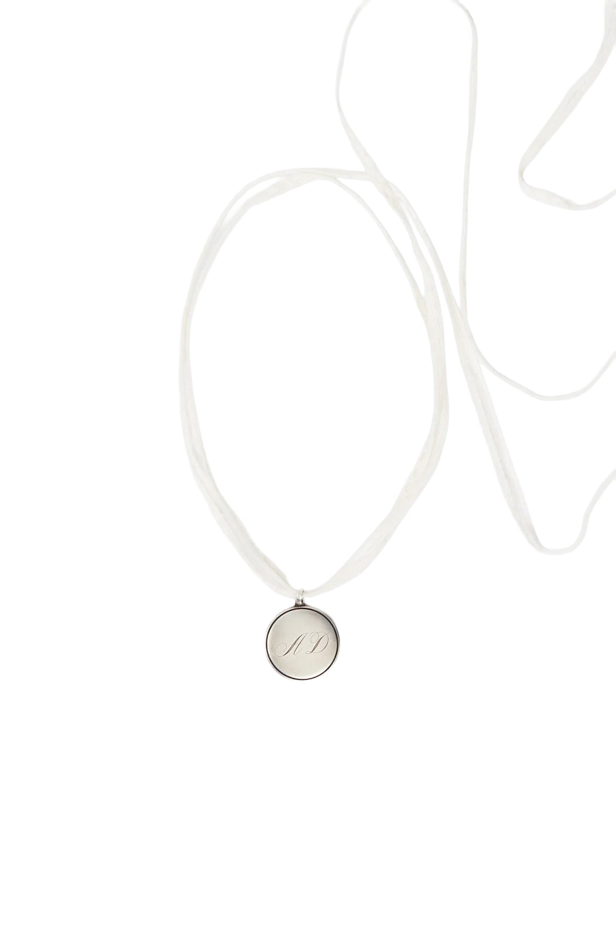 Monogram Pendant with Lace Ribbon