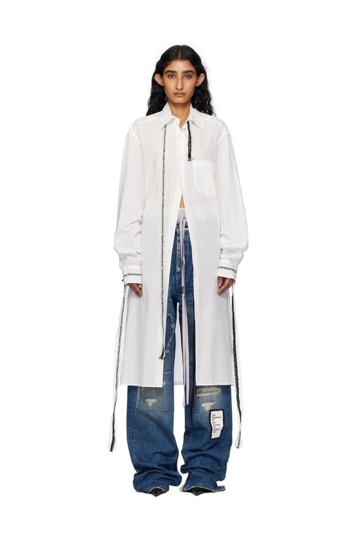 Gabi Long Shirt With Ribbons
