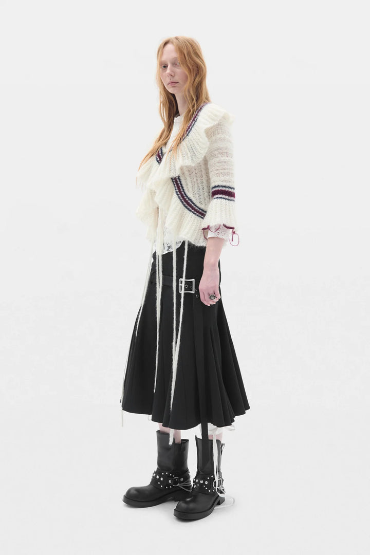 Helma Knee Length Handkerchief Skirt with Belt