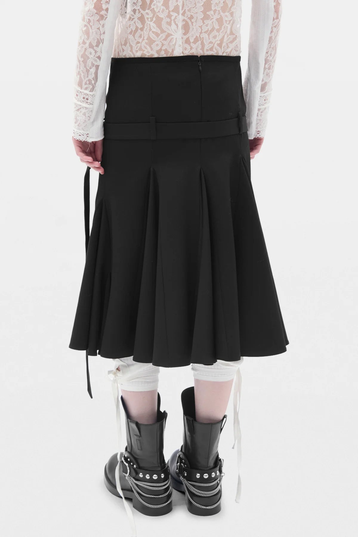 Helma Knee Length Handkerchief Skirt with Belt