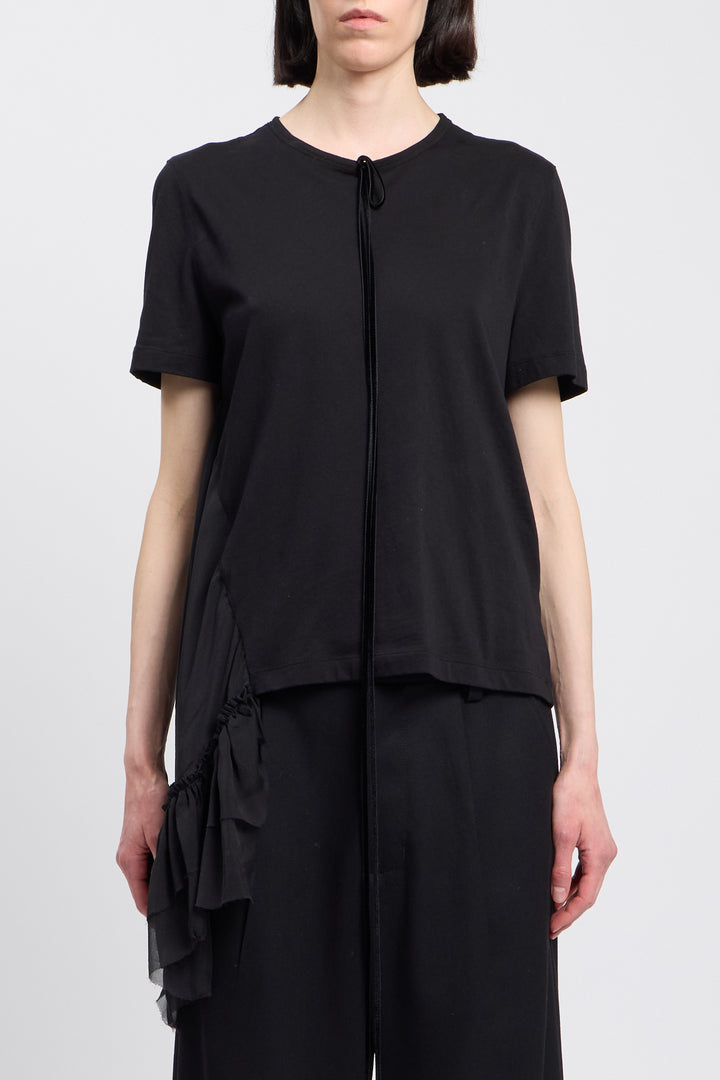 Yola T-Shirt with Silk Chiffon and Lace