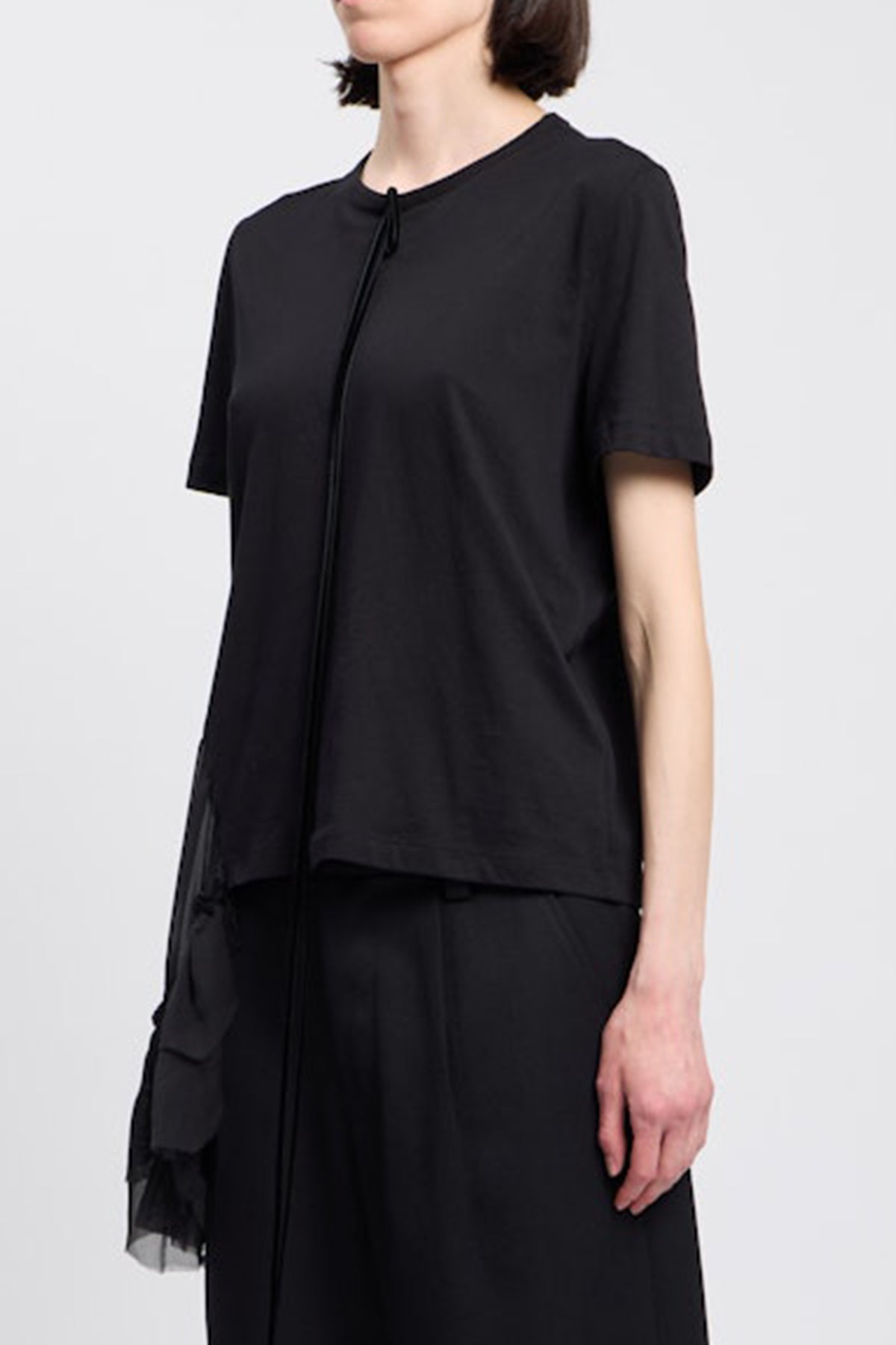 Yola T-Shirt with Silk Chiffon and Lace