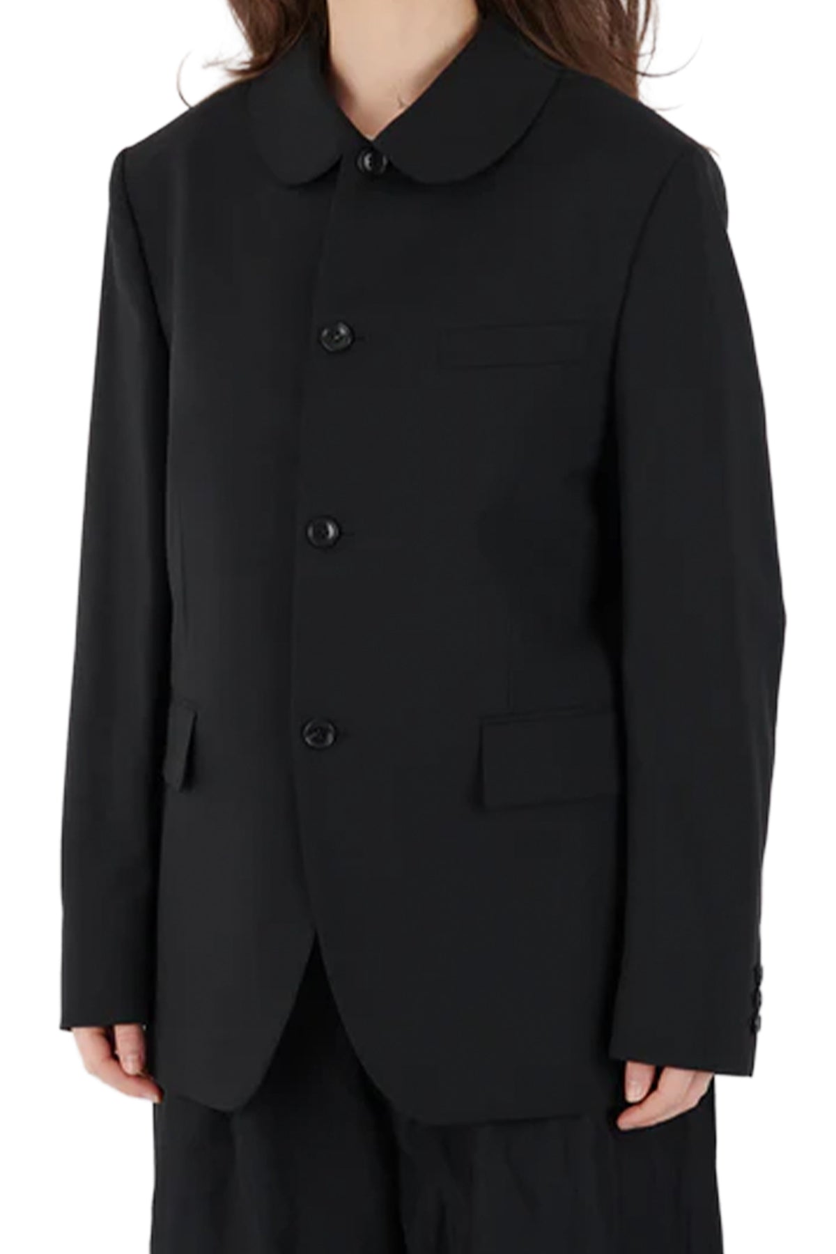 Pan Collar Balloon Sleeve Jacket
