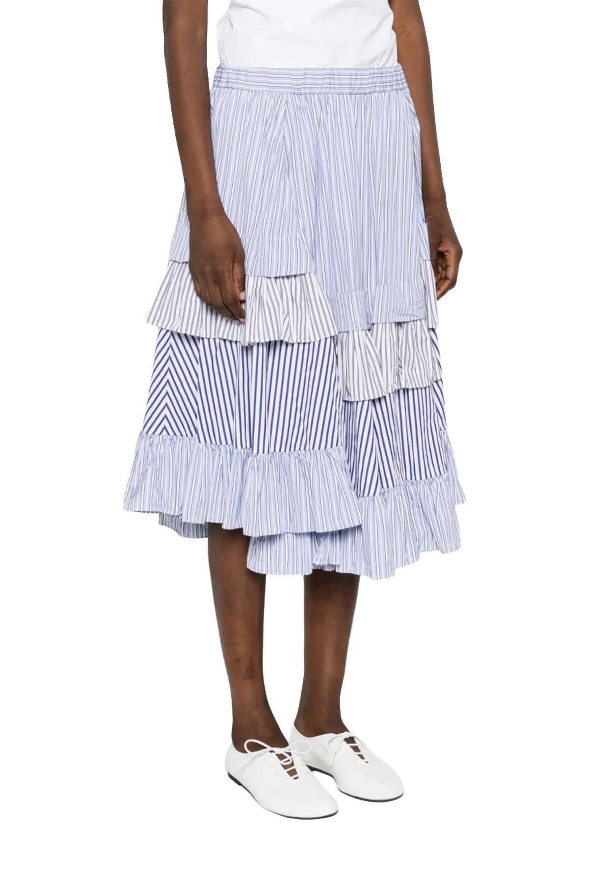 Multi Stripe Tiered Skirt