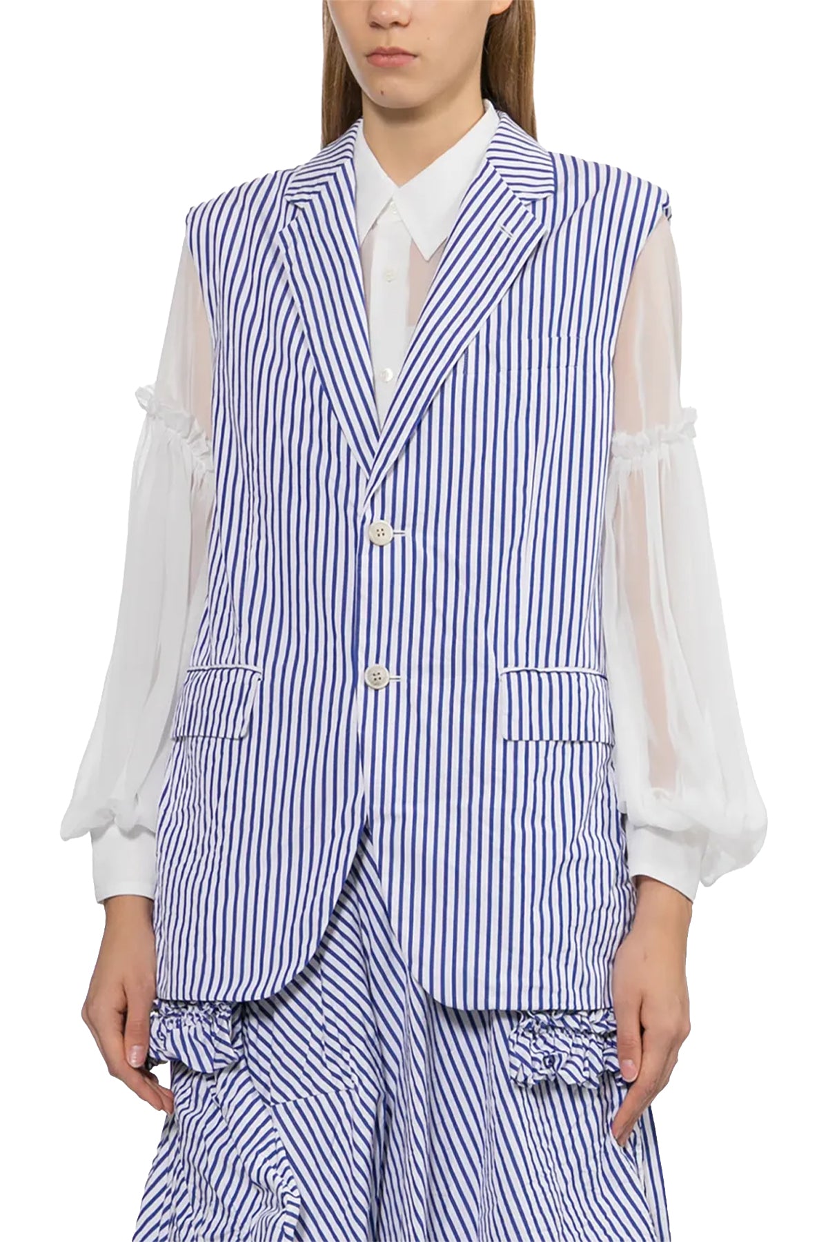 Under Frill Striped Vest