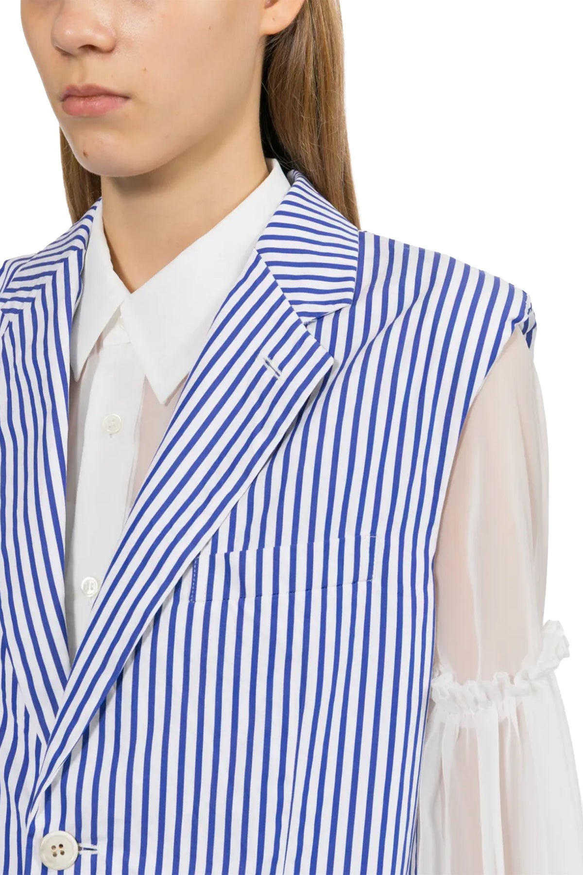 Under Frill Striped Vest
