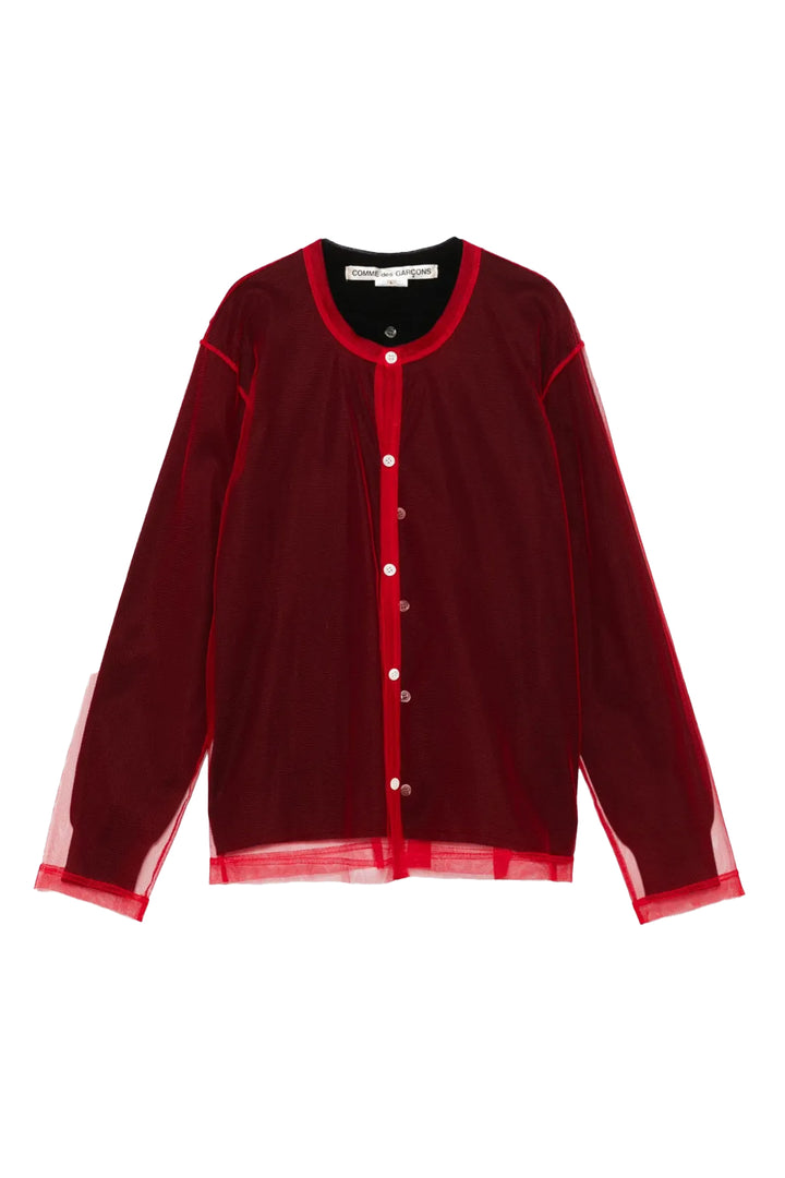 Tulle Overlay Cardigan