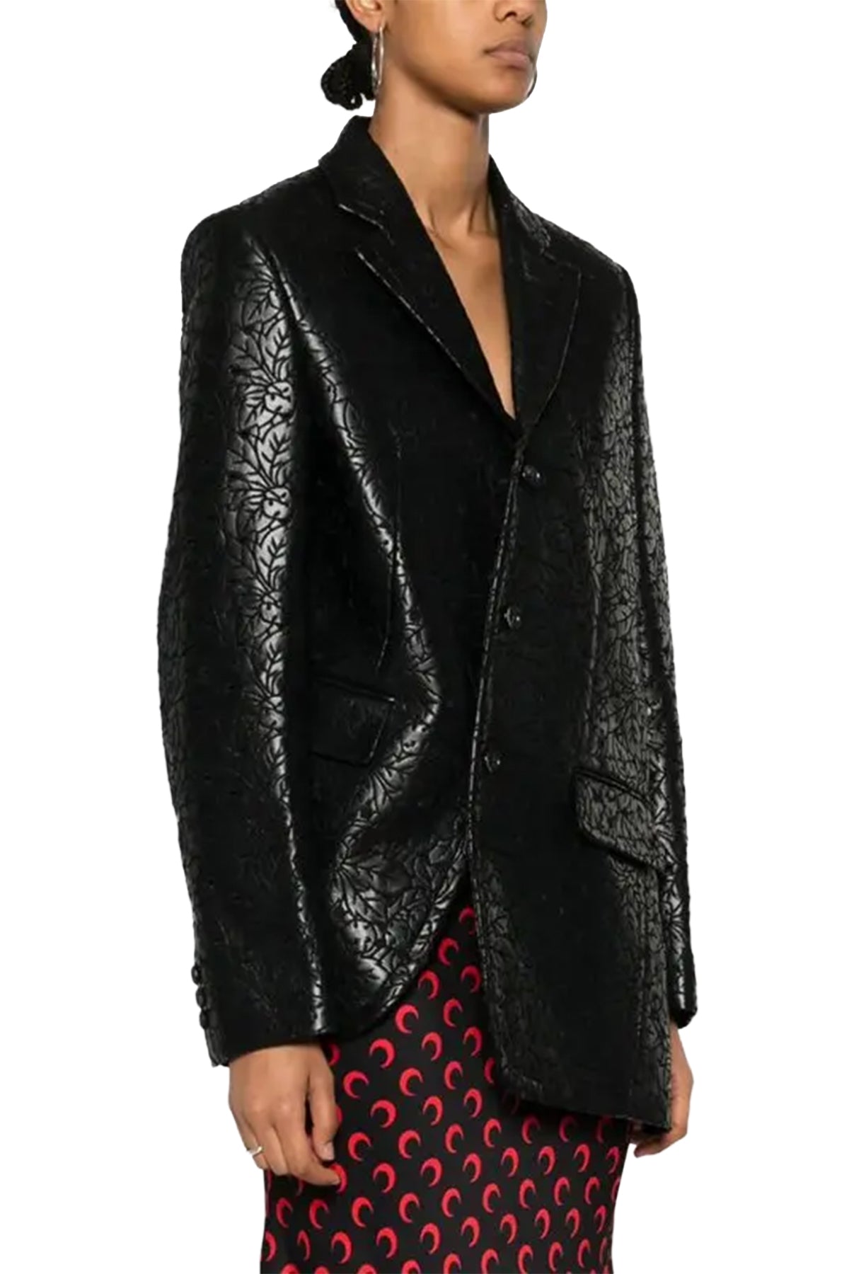 Embossed Pleather Blazer