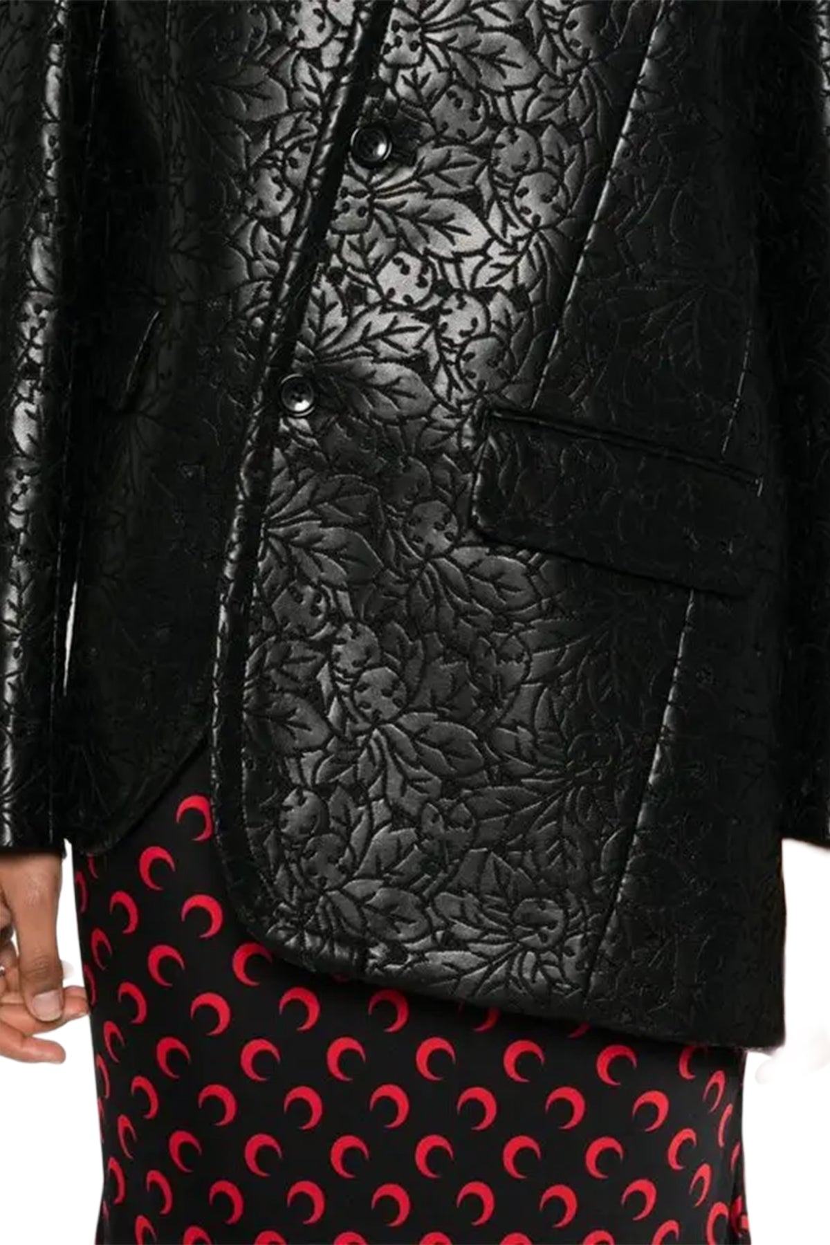 Embossed Pleather Blazer