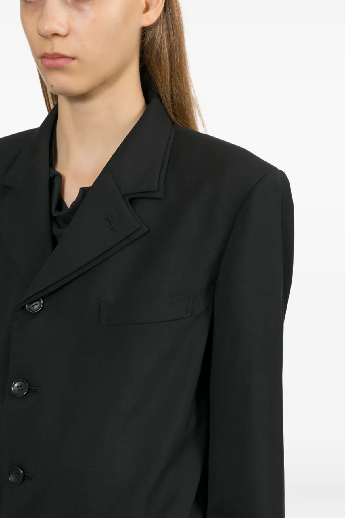 Douple Lapel Wool Blazer