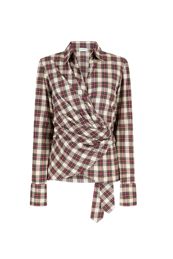 Cadea Plaid Wrap Shirt
