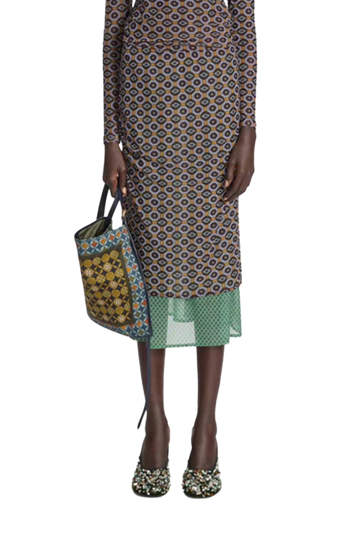 Mosaic Homoa Double Layer Skirt