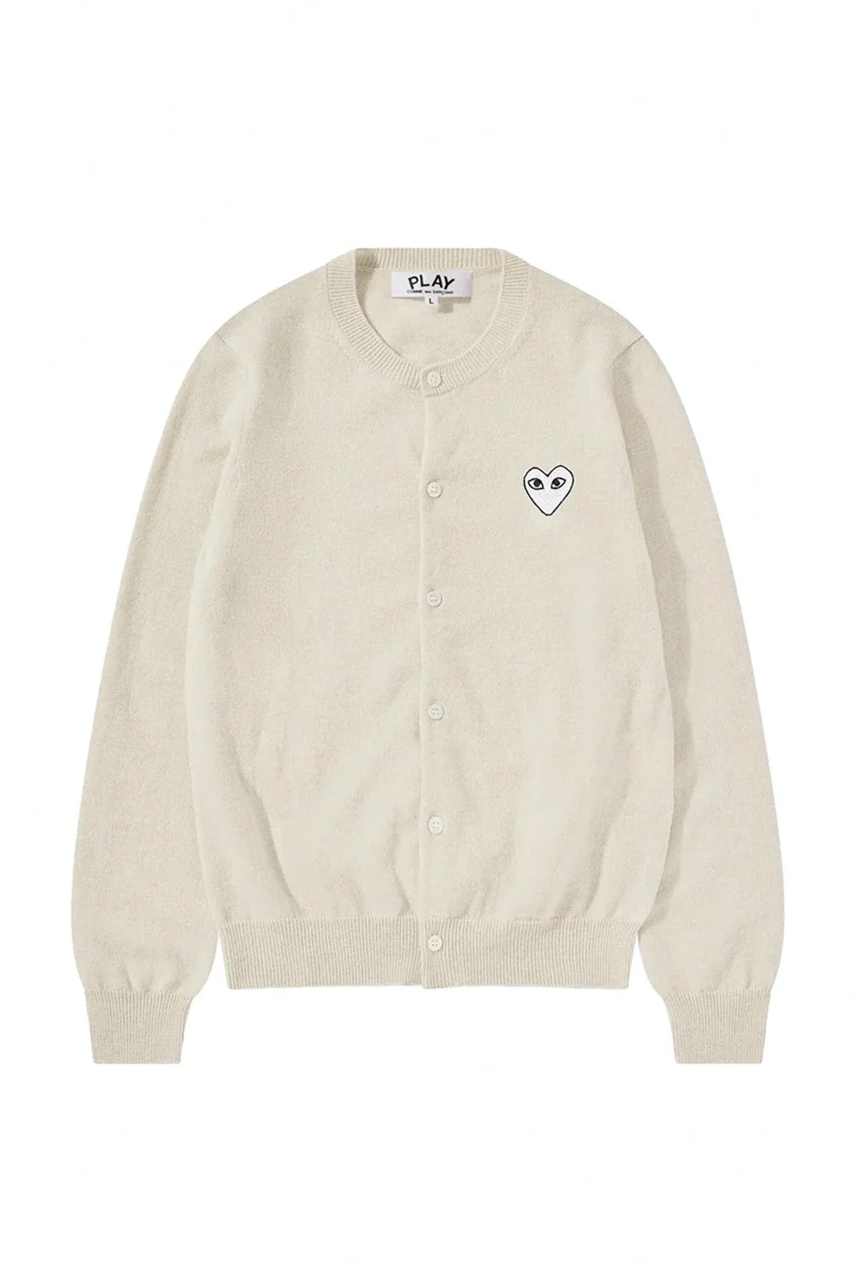 Emb Silver Heart Crew Neck Cardigan