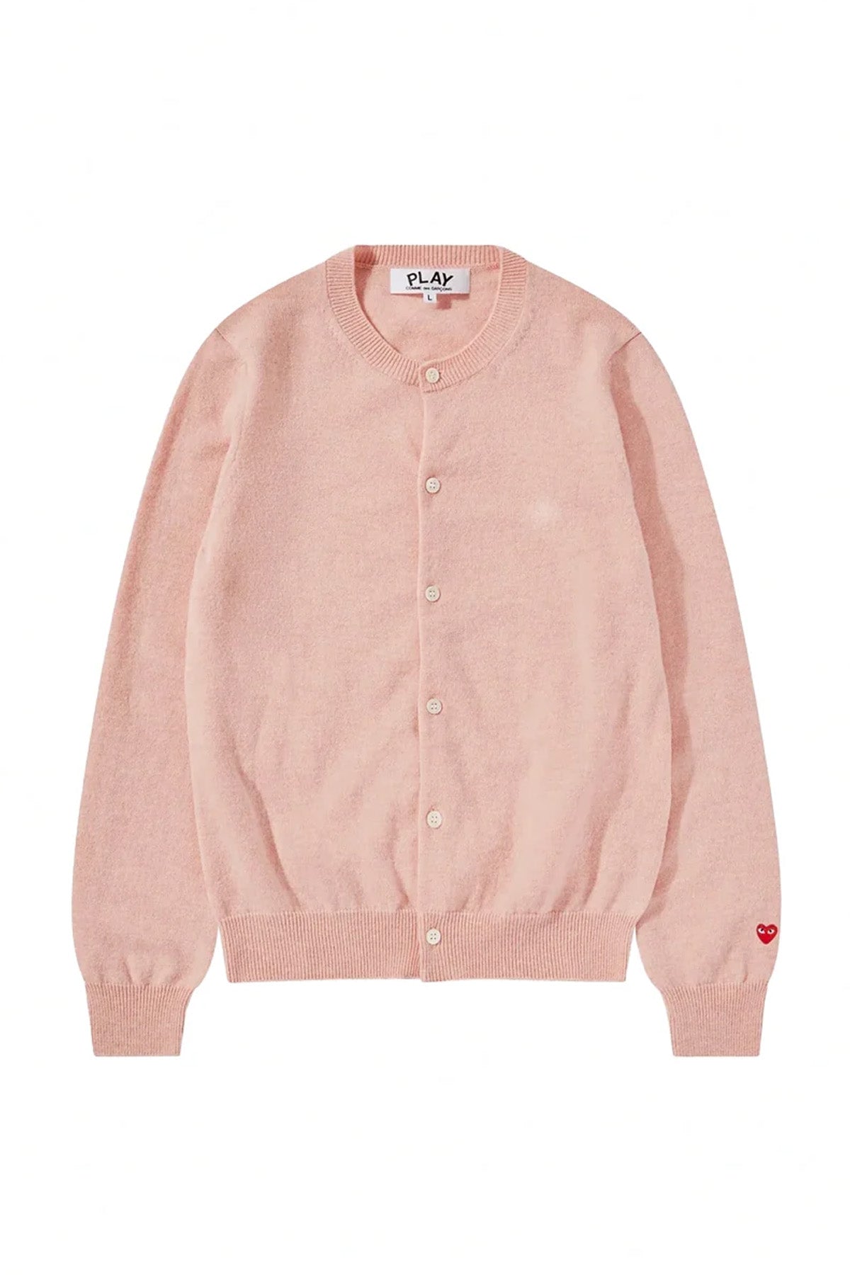 Heart Sleeve Crew Neck Cardigan