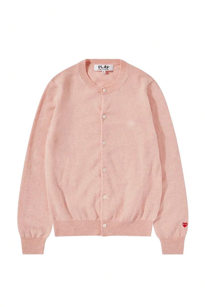 Heart Sleeve Crew Neck Cardigan
