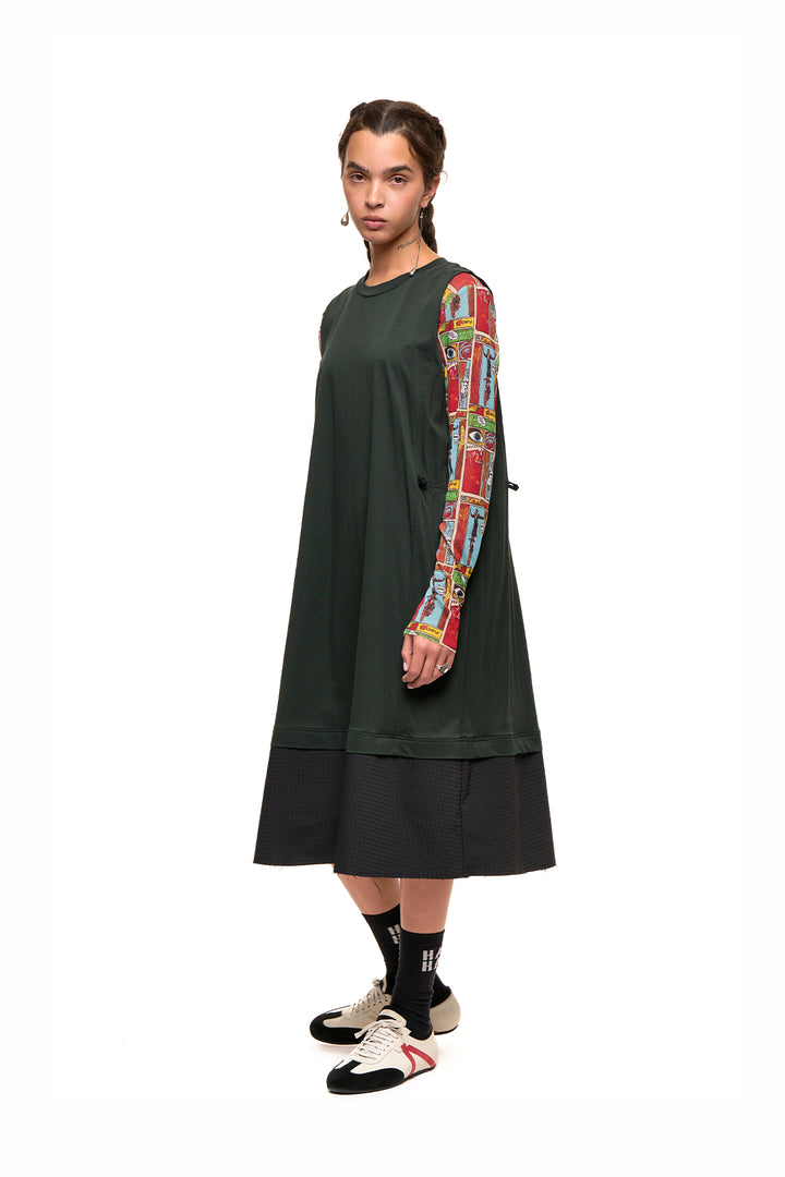 Grid Line Tank Dress