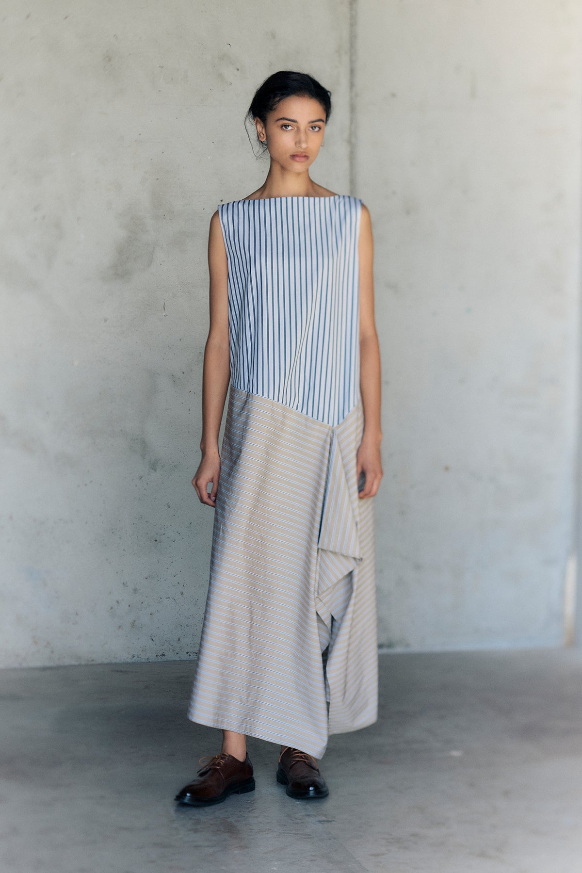 Sleeveless Drape Dress
