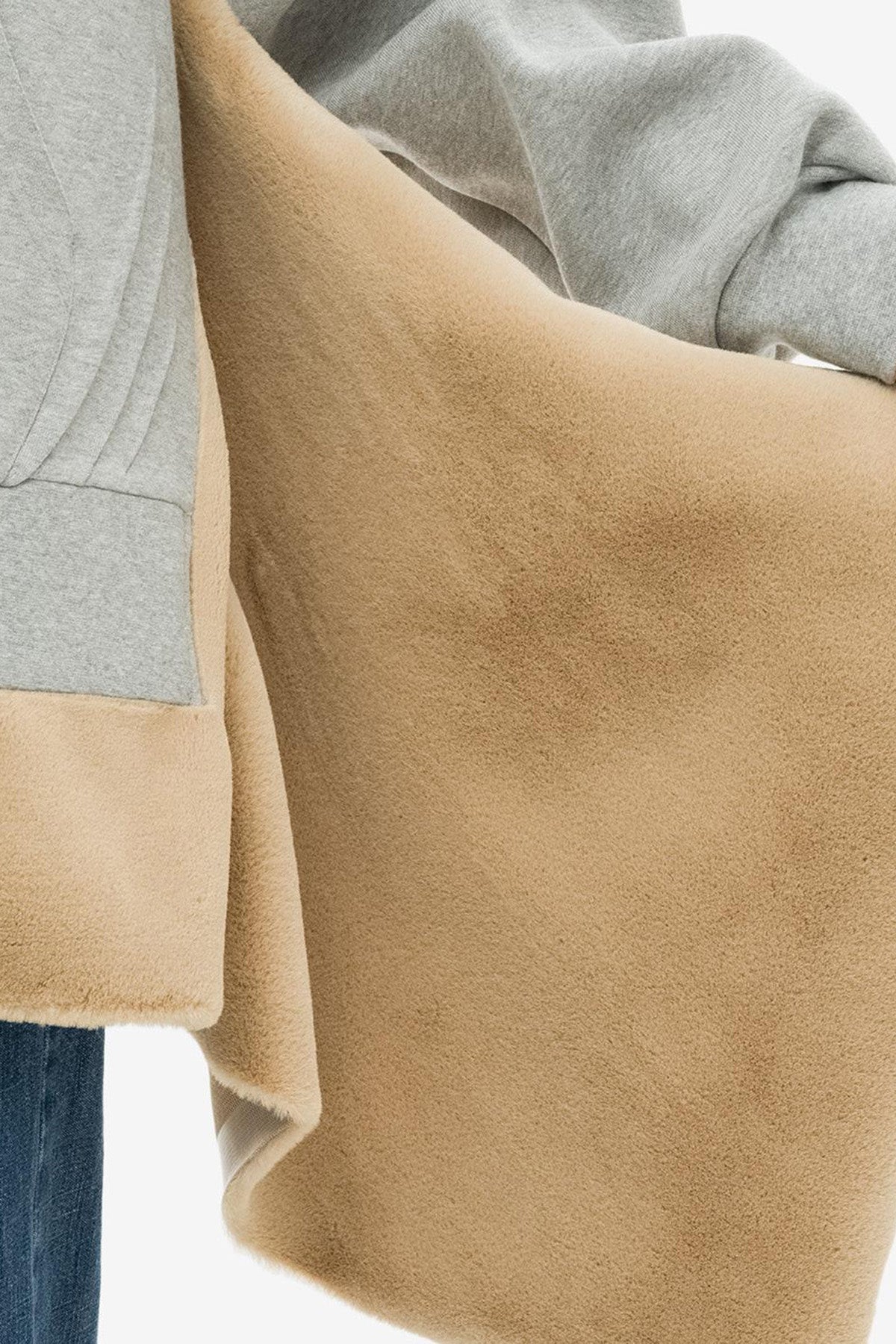Bonded Fur Trim Zip Hoodie