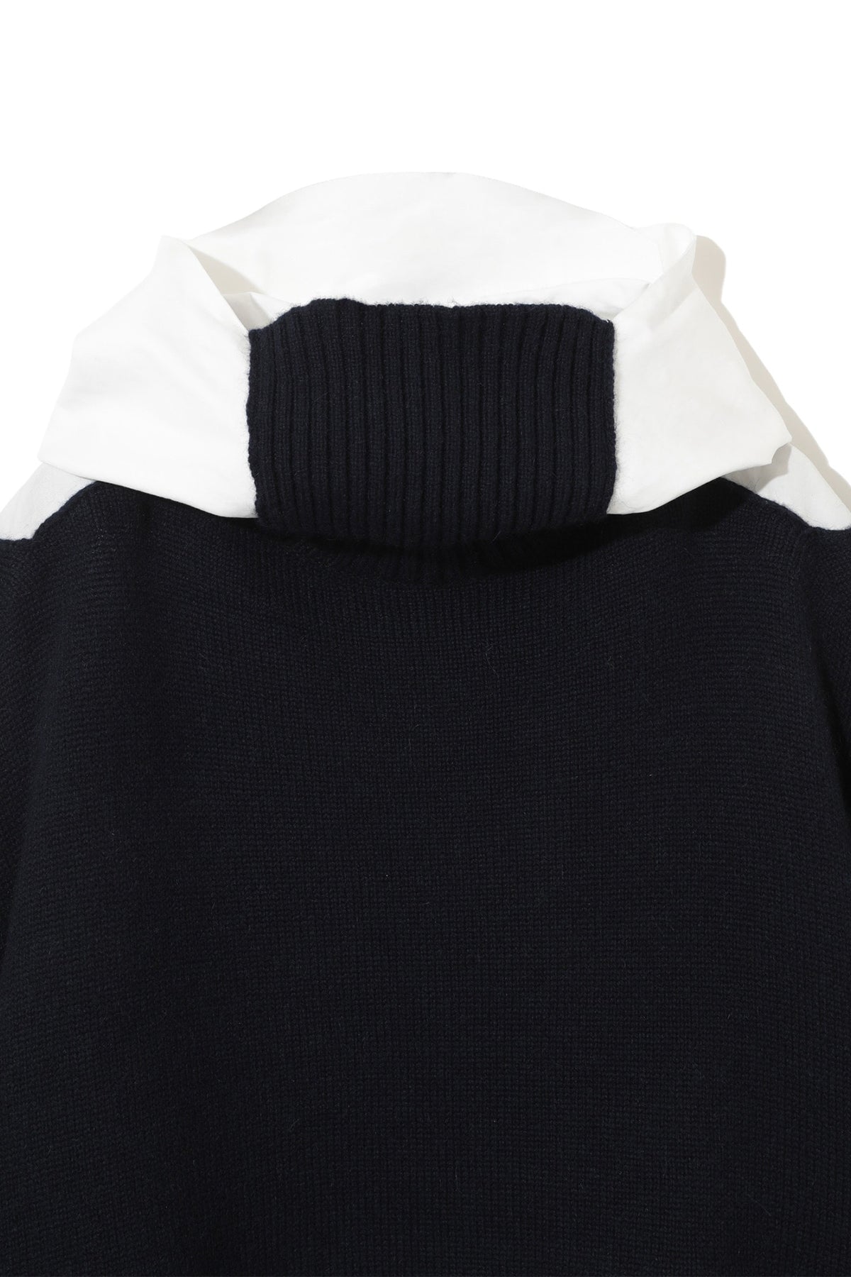 Layered Knit Shirt Hoodie