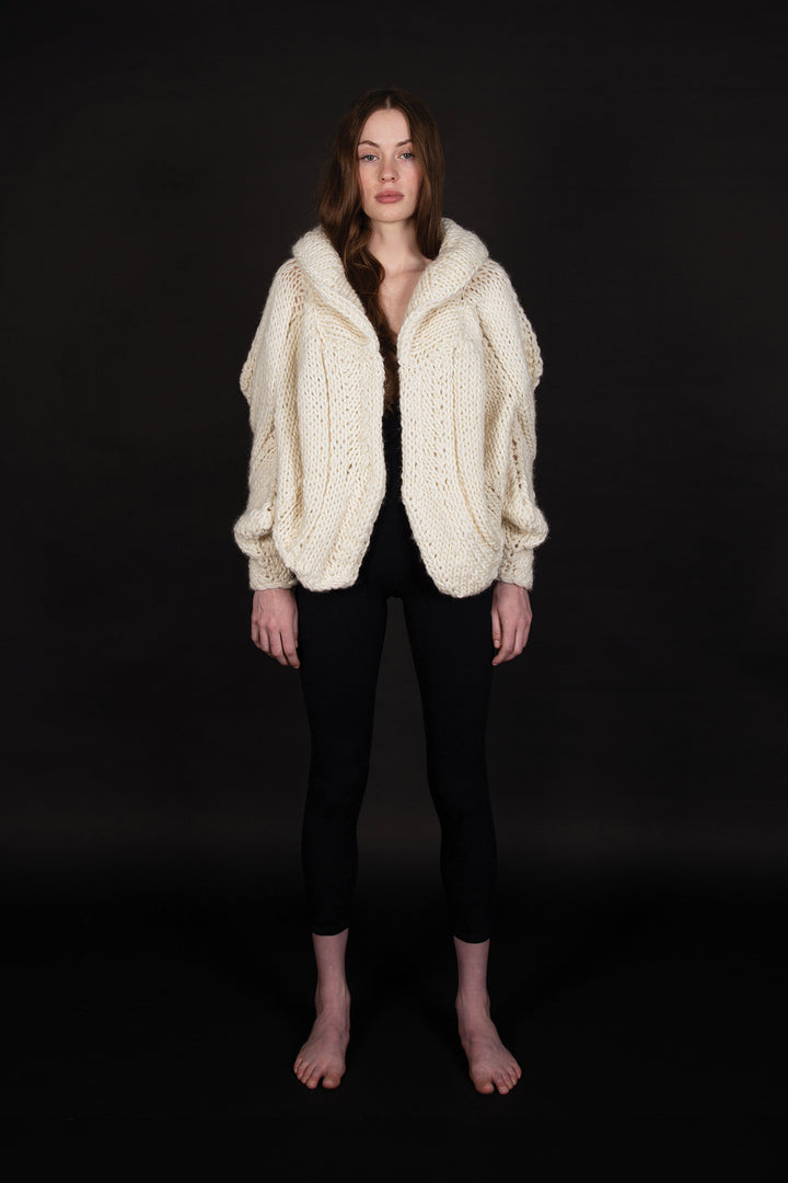 Geometric Curved Cardigan