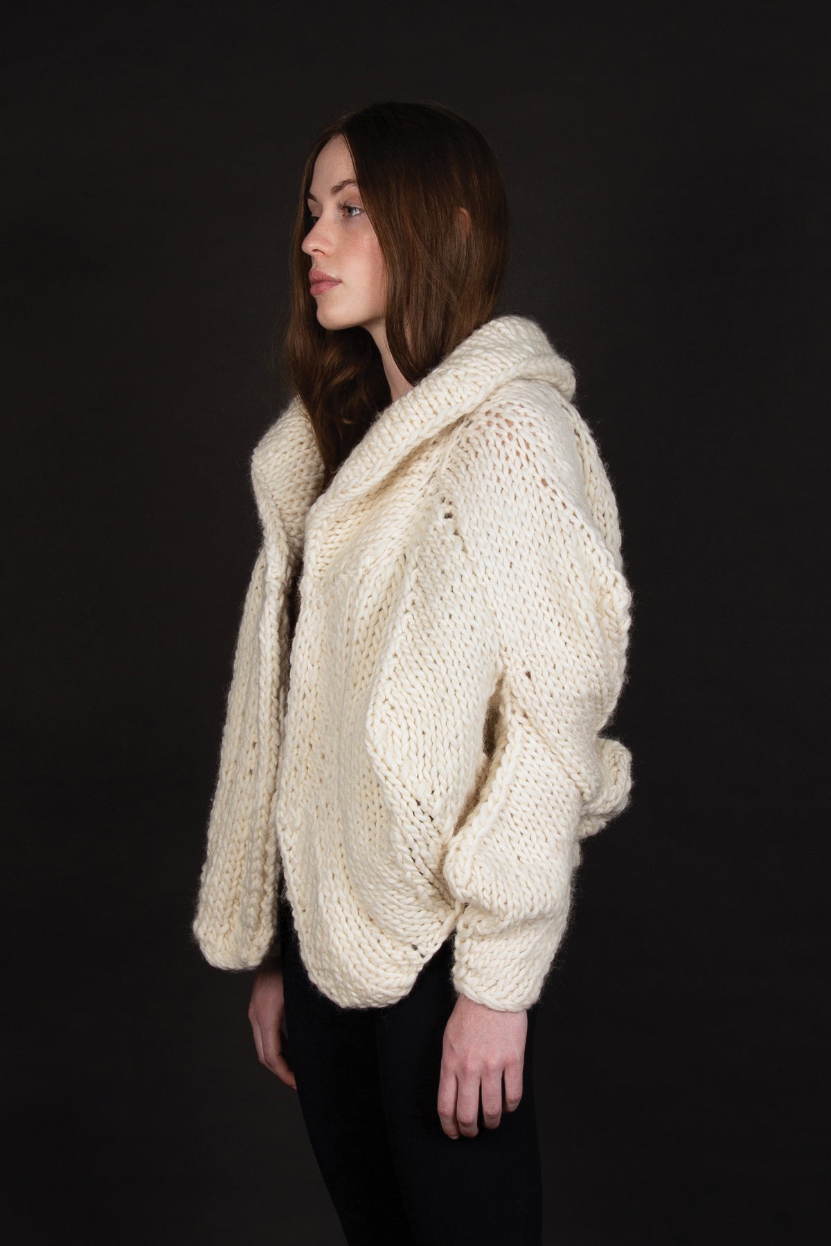 Geometric Curved Cardigan